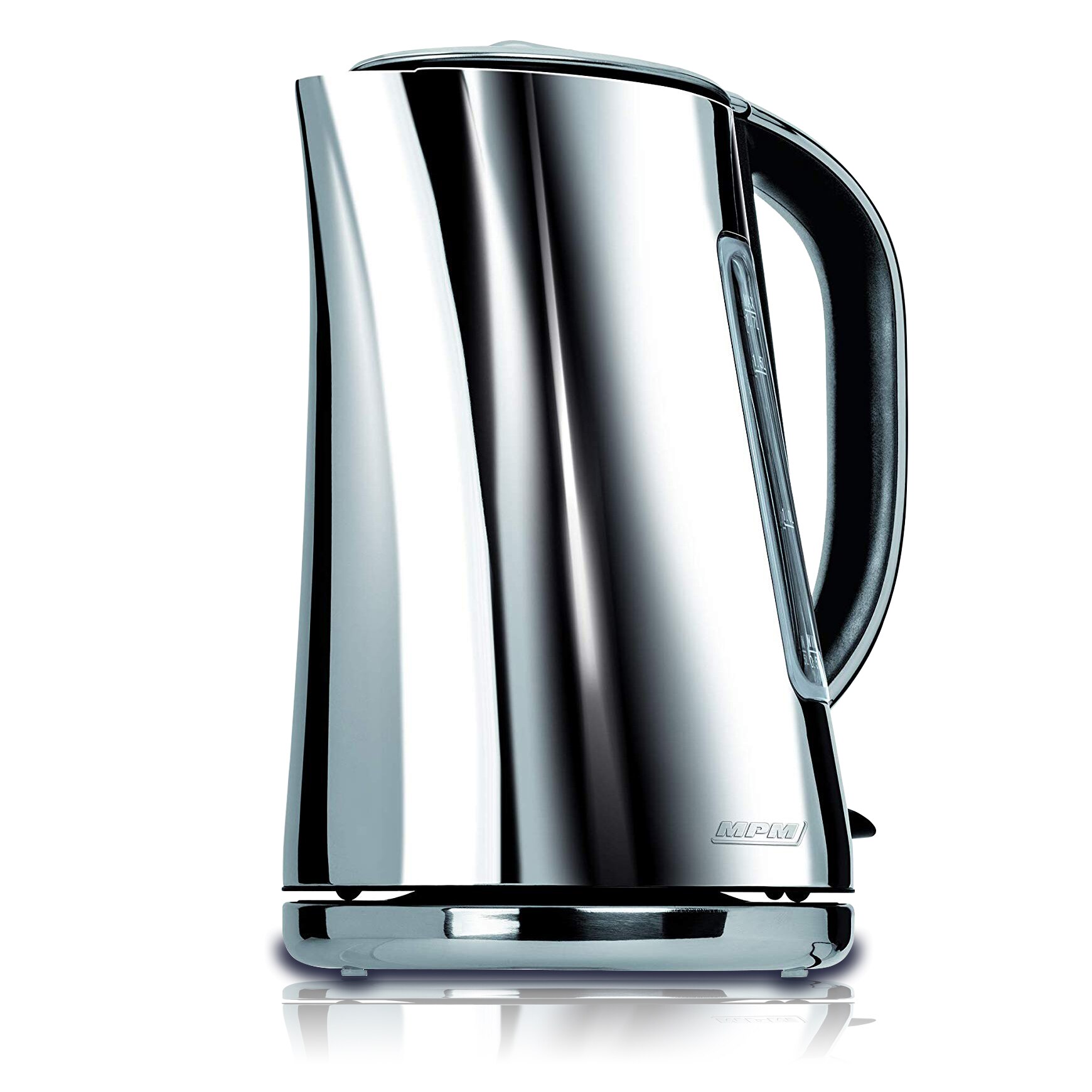 MPM MCZ-71P – bouilloire à eau électrique, 1,7l, sans BPA, en acier inoxydable Résistance cachée, sans fil, arrêt automatique, argent, 2200W