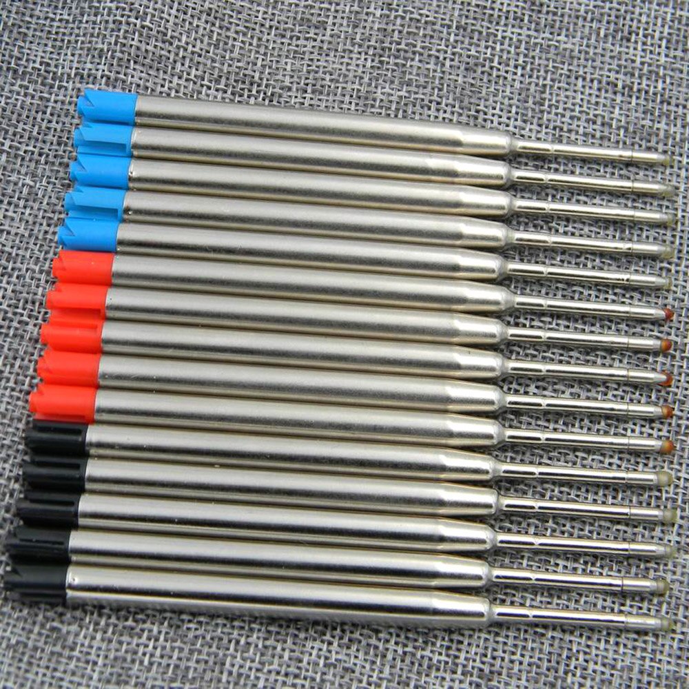 5Pc Zwarte Of Blauwe Inkt Refill Lakzegel Lange Tijd Opslag Metalen Pen Balpen Vullingen