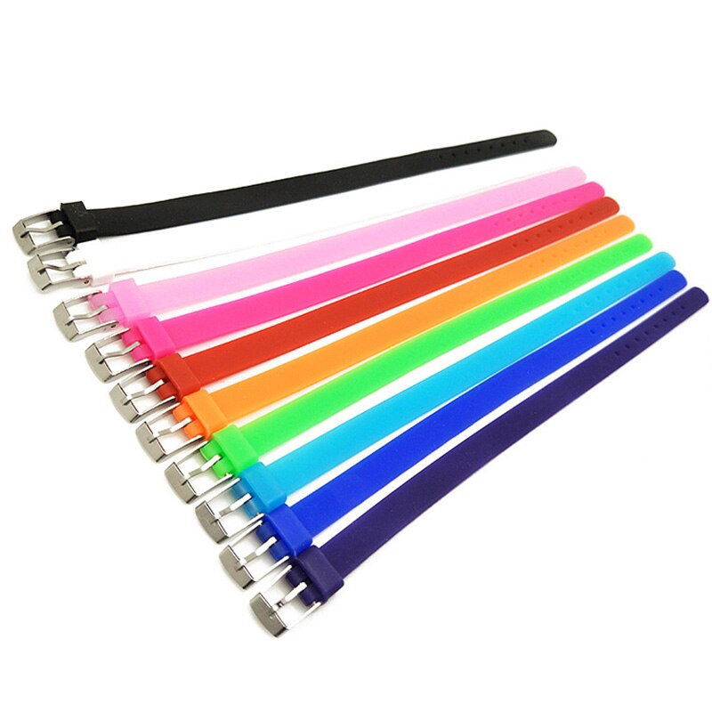 5pcs Silicone Wristband Bracelet Casual Bangles Wrist Band Sports Jogger Running Adjustable Jewelry Accessories