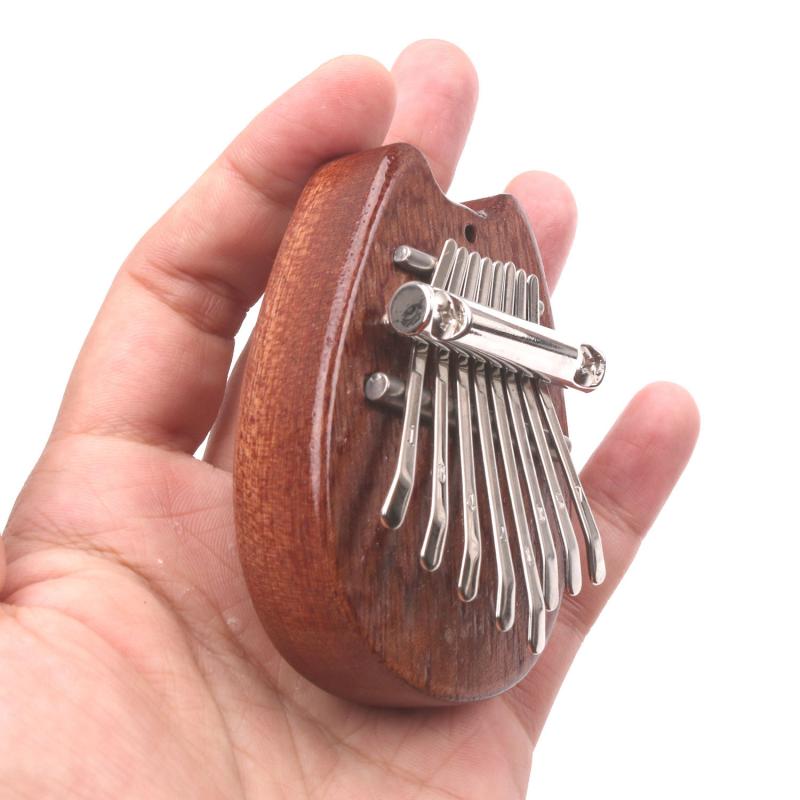 8 Keys Mini Kalimba Thumb Piano Transparent Heart High Crystal Wood Body Musical Instrument For Beginners