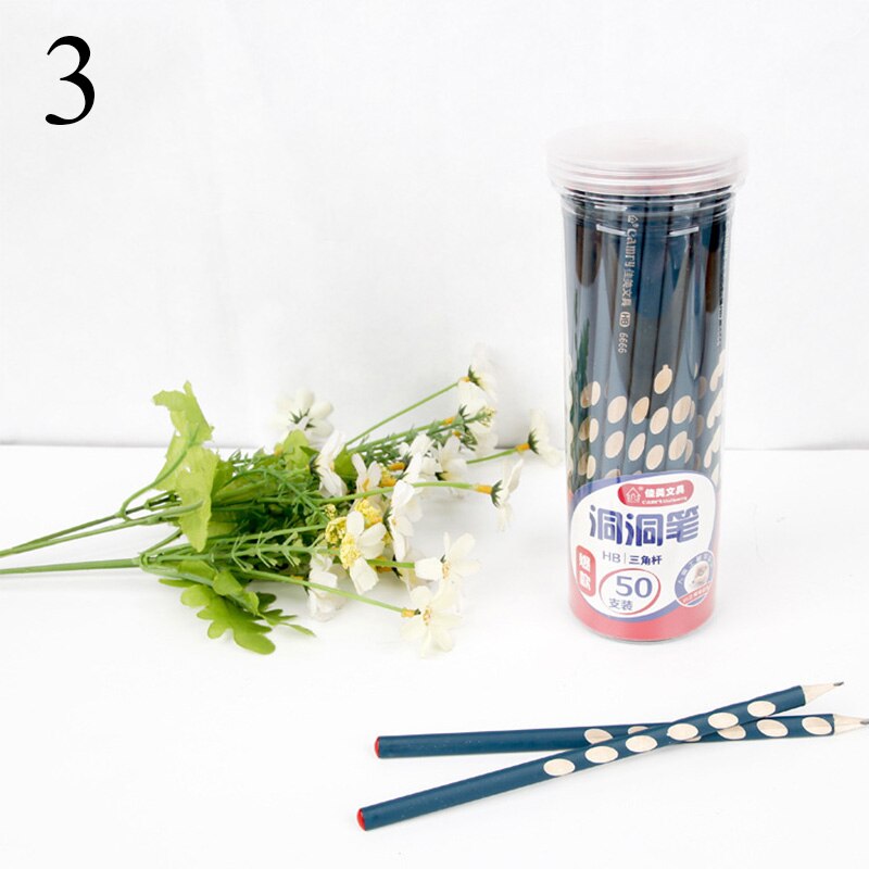 5 pièces crayon de trou HB Kawaii crayons de plomb en bois pour enfants fournitures de bureau scolaires nouveauté papeterie outils de Correction: 3