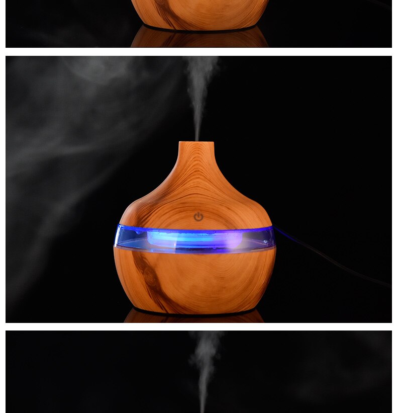 Oil Diffuser And Room Electric Humidifier Essential Aroma Ultrasonic Wood Grain Air USB Mini Mist Make