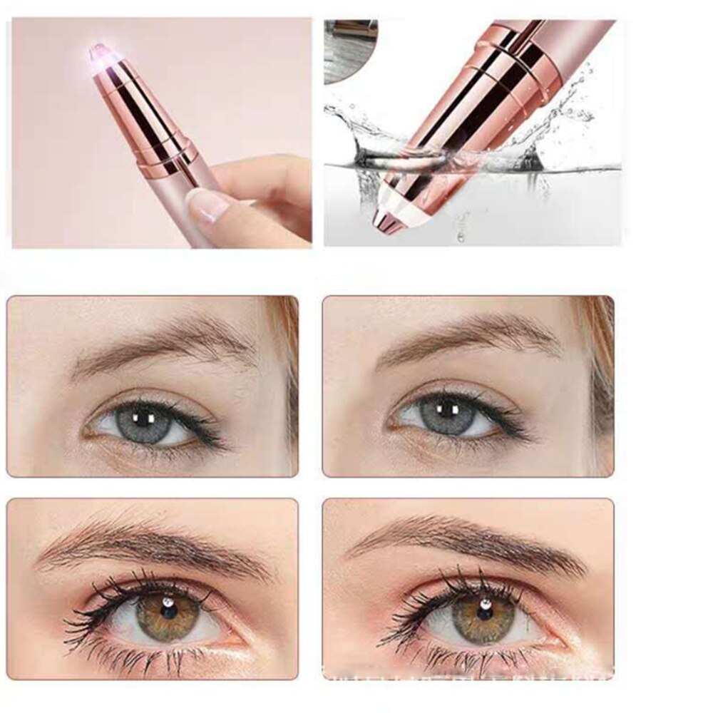 1Pc Mini Elektrische Wenkbrauw Trimmer Make Pijnloos Wenkbrauw Epilator Scheerapparaat Scheerapparaten Draagbare Facial Hair Remover Gereedschap