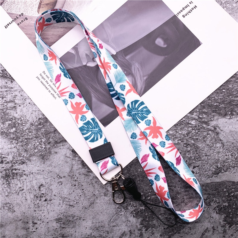 10Pcs/lot Phone Strap Lanyards for Key flower color Neck Strap For Lanyards Strap For Card Badge Gym Key Chain Lanyard Key