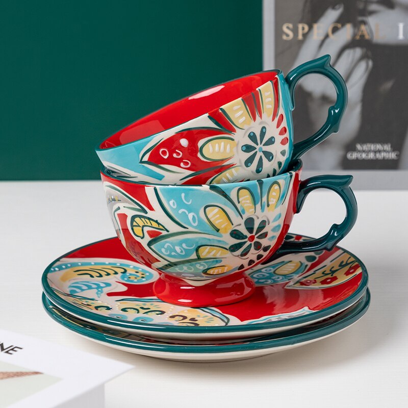 nordisk kopp luksus håndlaget keramikksett miljøvennlig redskapskopp tazas de kafe kjøkken drikkevare  db60bd