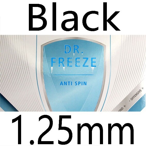 SUNFLEX DR.FREEZE ARC-PROOF Anti-arc (Anti-loop, Anti Spin, Defensive) Anti Power Rubber with Sponge 1.25mm Cake Sponge Light: BLACK 1.25MM