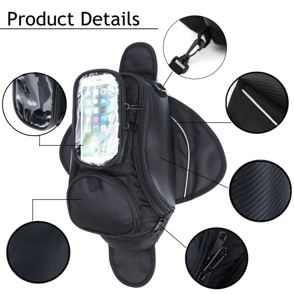 Bolsa de tanque de combustible de aceite para motocicleta, alforja magnética impermeable para teléfono, accesorios para moto