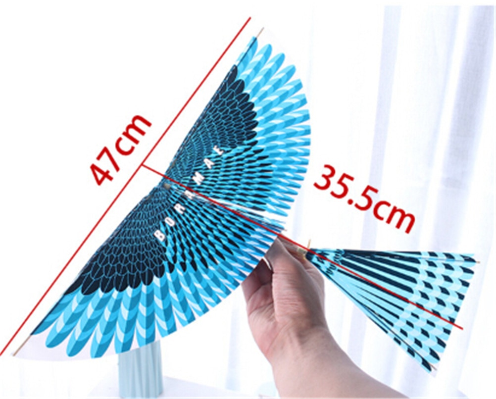 47*35.5cm Handmade DIY Rubber Band Power Bionic Air Plane Ornithopter Birds Models Science Kite Toys for Children Adults