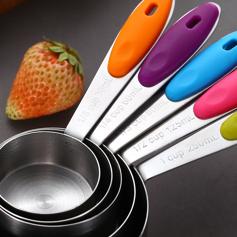 UPORS Stainless Steel Measuring Cups and Spoons Set Stackable Tablespoons Kitchen Measuring Spoon Measuring Cup