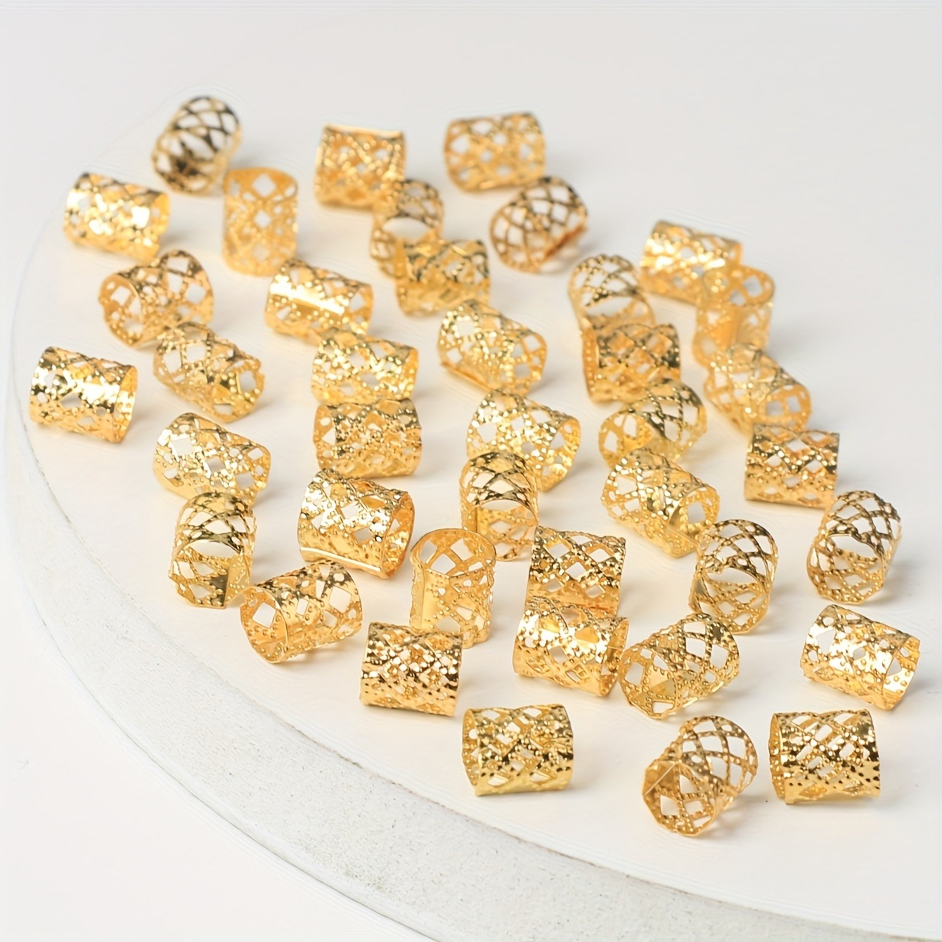 40 Uds. Anillos para trenzas de pelo de aleación hueca, horquillas Vintage para rastas, accesorios para el cabello para mujeres, joyería para el cabello Loc para trenzas