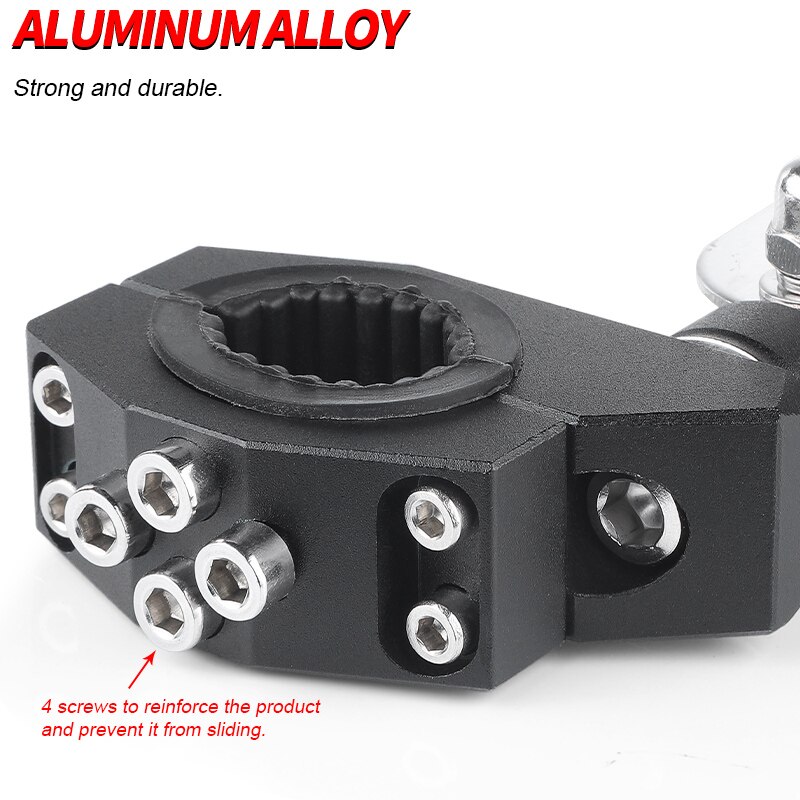 Motorcycle Spotlight Bracket 19-27mm Flip-chip Aluminum Motorcycle Bumper Spotlight Auxiliary Lamp Metal Bracket Universal