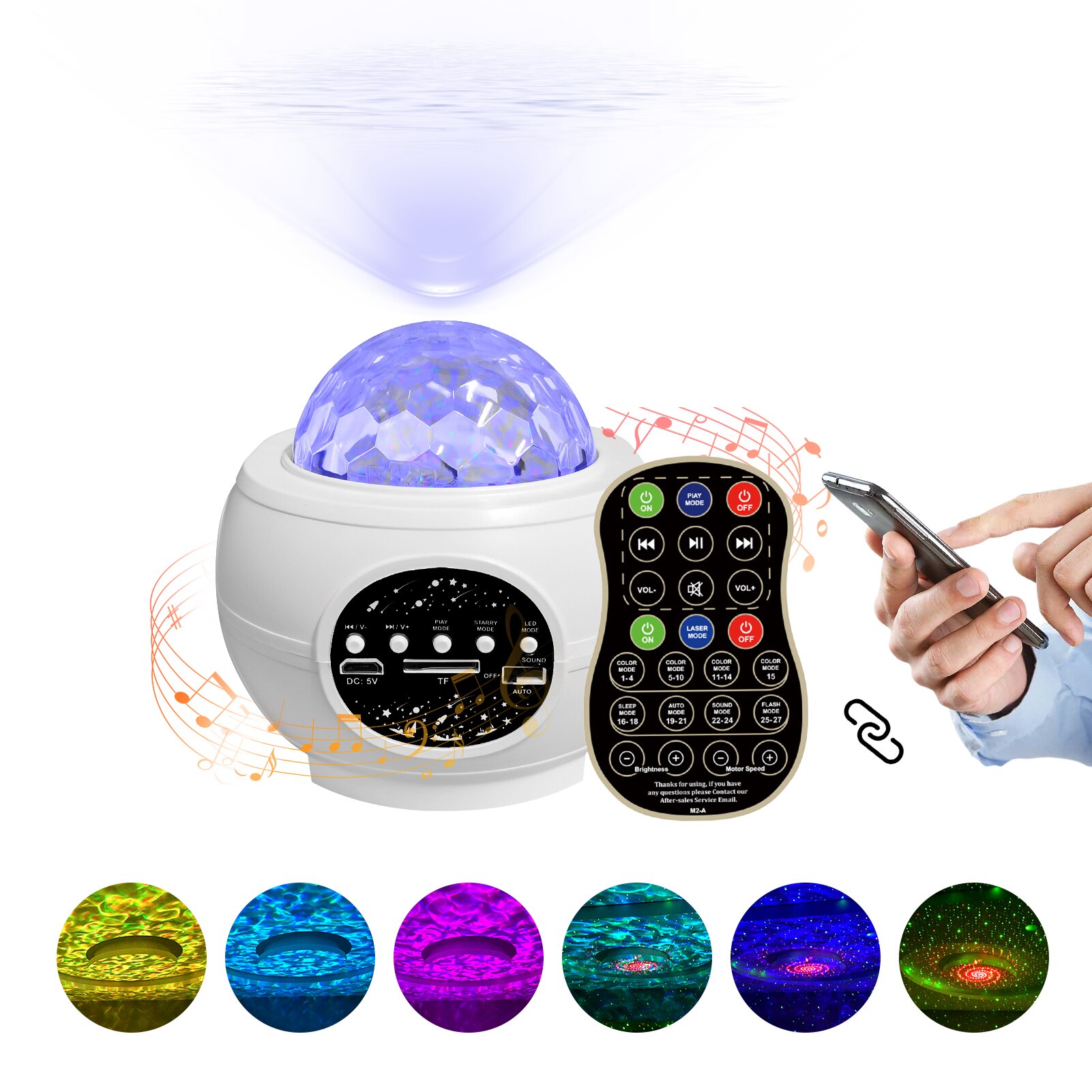 Star Projector Night Light 32 Color Effect With Bt Grandado