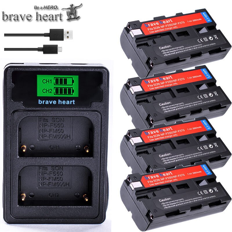 Bateria NP-F570 NP-F550 NP-F330 NP F550 NP F330 F570 F750 batería para sony CCD-SC55 CCD-TRV81 DCR-TRV210 MVC-FD81 Hi-8: charger and 4battery