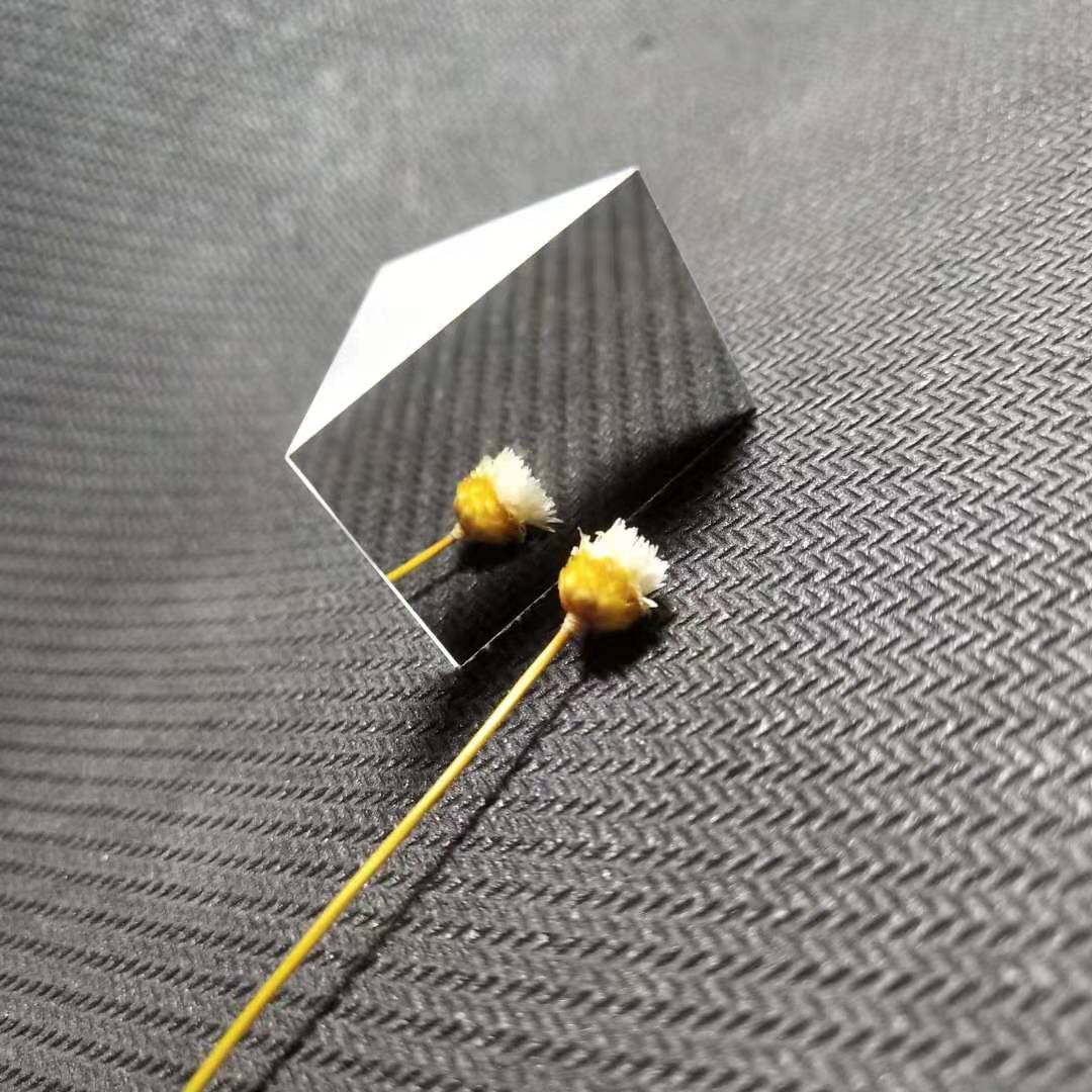 Prisma Triangular de cristal óptico, Prisma de reacción externa de 20x20x20mm, Prisma de ángulo recto con cara grande reflectante, espejo de aluminio cónico