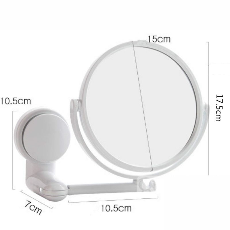 Espejo de vanidad lateral doble para el hogar, Espejos de maquillaje ajustables para montar en la pared, espejo giratorio de baño, espejo redondo HD para decoración del hogar