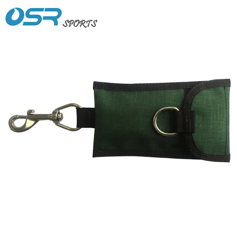 Scuba diving Trim single reef hook 316 Stainless Steel with outer pocket diving accessory: Green