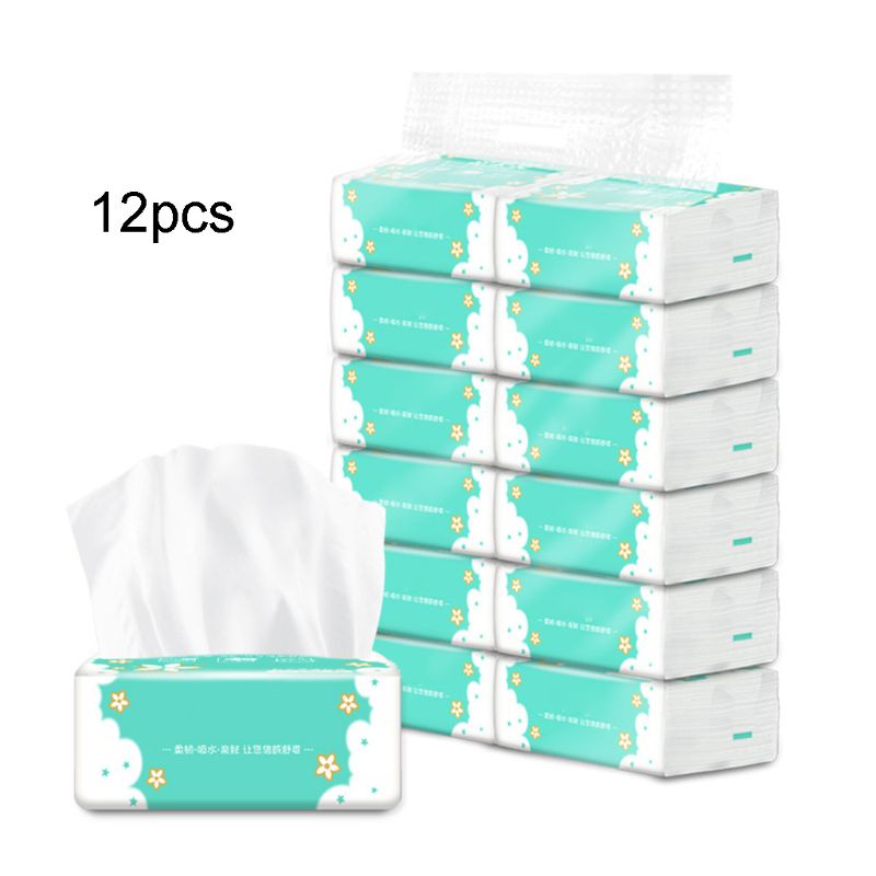 12PCS Silky Smooth Soft Premium 3-Ply Toilet Paper Kitchen Toilet Facial Tissues Soft Absorbent Tissues Paper Natural