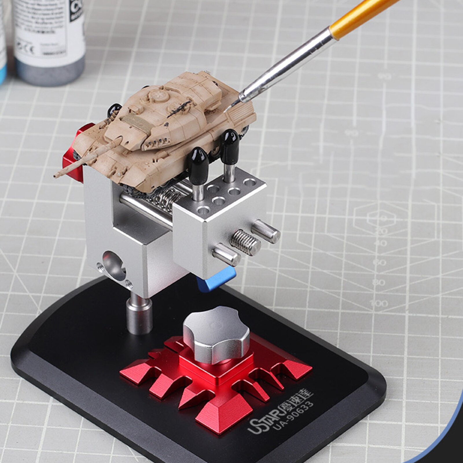 Aluminum Machine Model Building Tool 2-in-1 Vise Holder Work Station for Gundam Model Bench Vice Craft Carving DIY