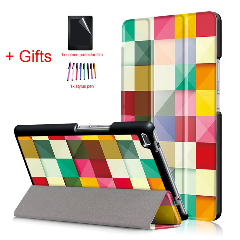 PU Leather Cover Case for Lenovo Tab4 Tab 4 8 TB-8504x TB-8504F TB-8504N TB-8504 8inch Tablet Funda Flip Magnet Case +Film+Pen: HLF