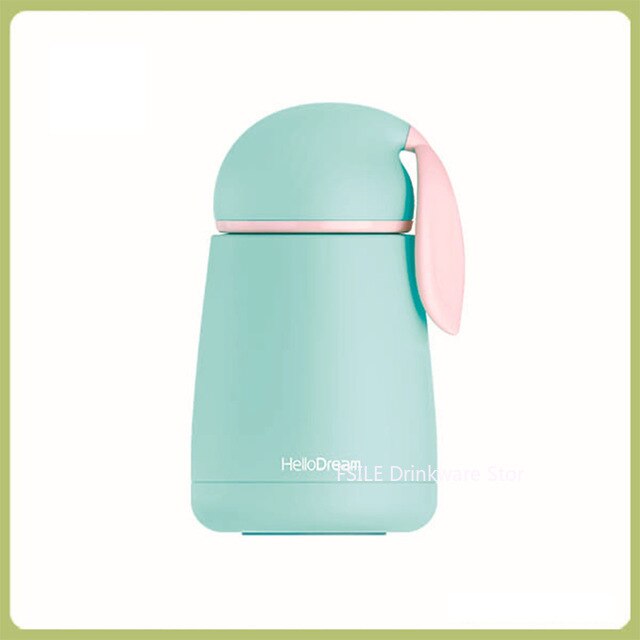 Termo de acero inoxidable para Gato , taza térmica para bebé, botella de agua para niño, termo de gato de dibujos animados, termos para niño: cyan 2