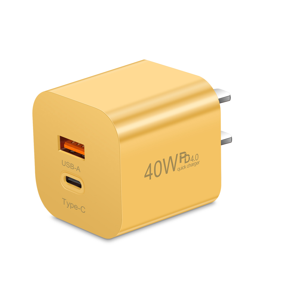 Cargador rápido PD de 40W, adaptador de carga USB C para teléfono móvil, enchufe UE/EE. UU., cargador de pared QC 3,0 para iPhone 15, Huawei y Xiaomi: BR