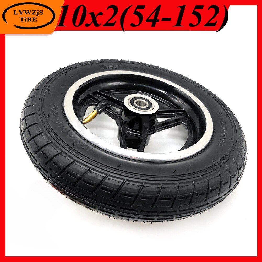 Neumático de rueda inflable de 10 pulgadas, rueda interior exterior con llanta de aleación de 10x2(54-152), accesorios para patinete eléctrico