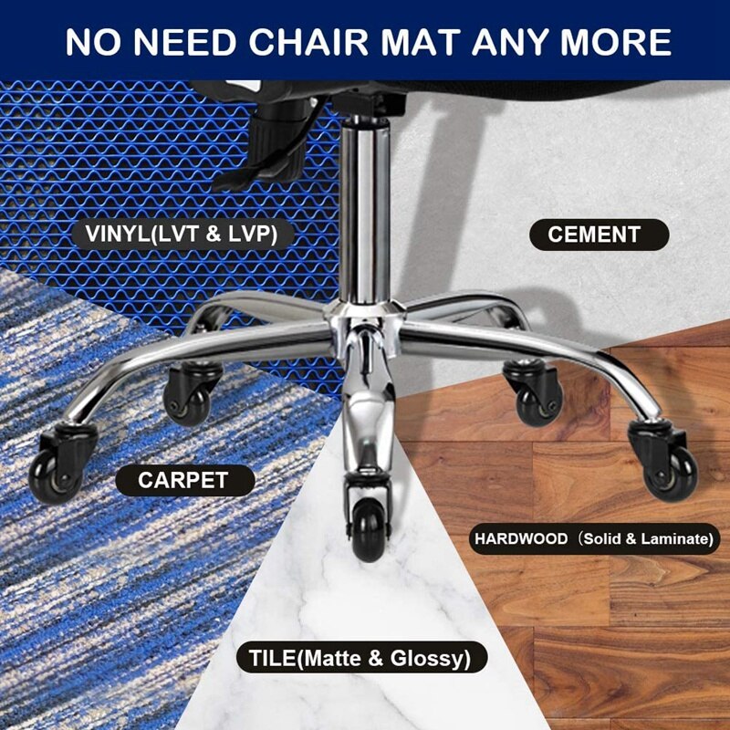 Office Chair Caster Replacement, 2Inch Desk Chair Casters Rolling Smooth Safe, Fit Most Chairs Set of 10