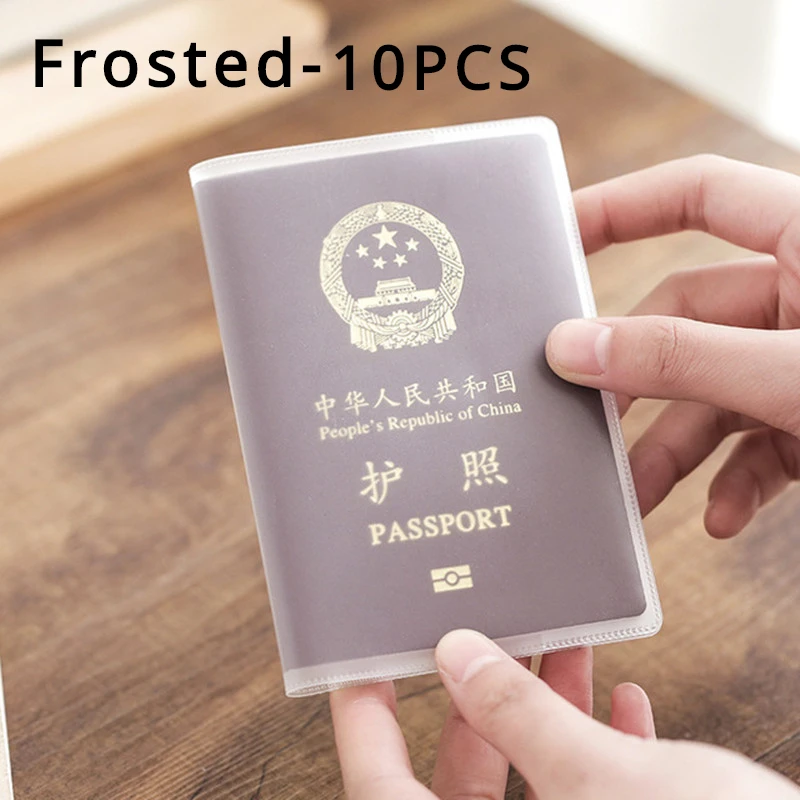 1-10PCS paspoort beschermhoes transparant mat, PVC-materiaal waterdichte documentenhoes: Black