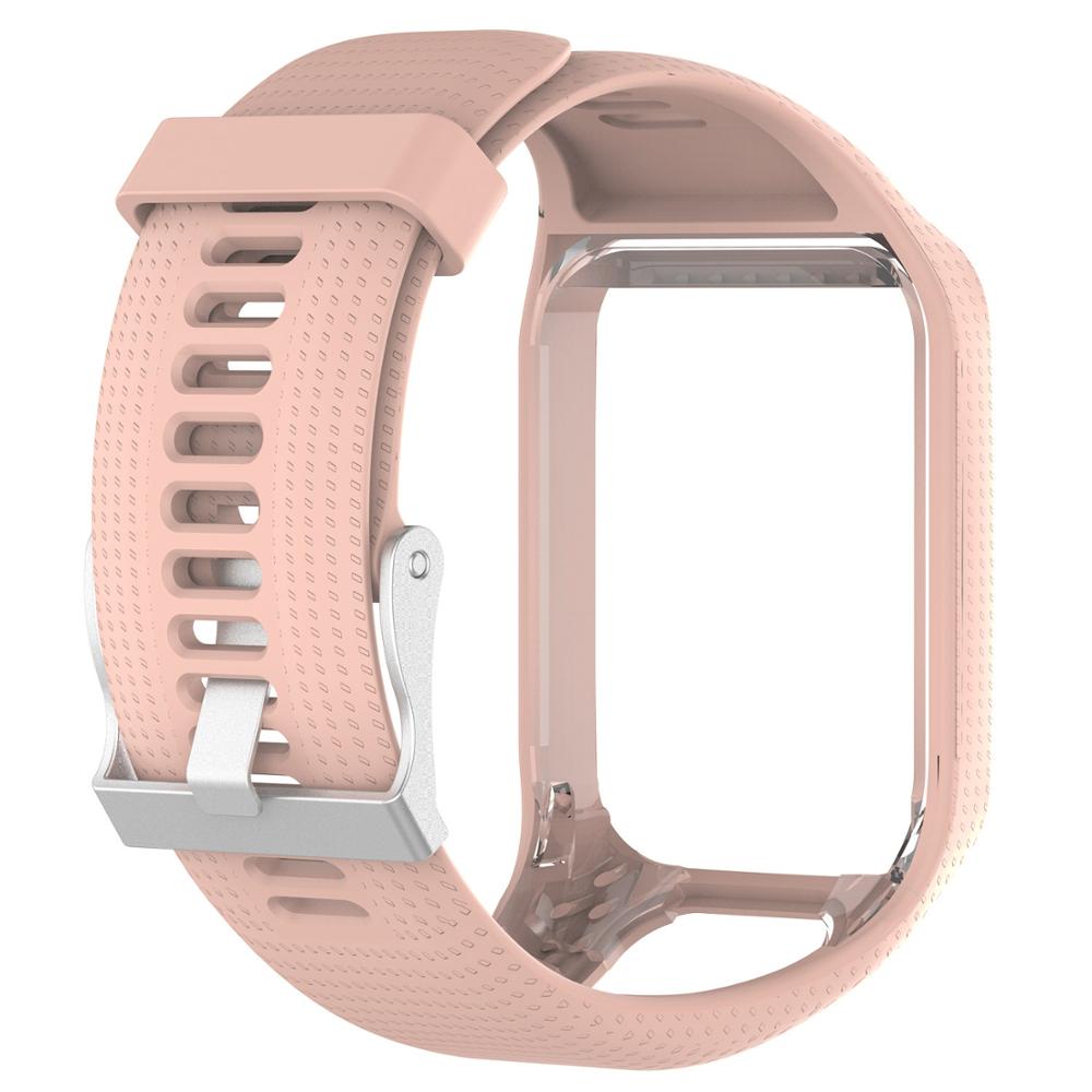 Silikon Band Strap Für Tomtom Runner 2/3 Sport Uhrenarmbänder TPE Handgelenk Gurt Für Tomtom Adventurer/Golfer 2/Funken/3 musik Armband: Pink