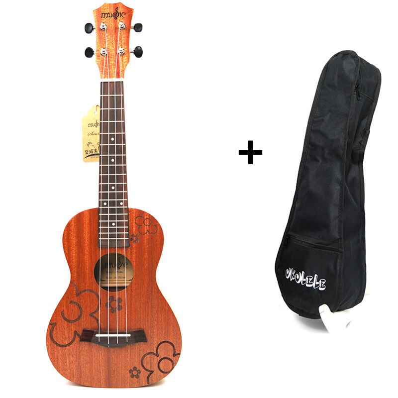 21" Ukulele 4 strings Sapele Acoustic Small guitar Rosewood Fretboard Electric Ukulele with Pickup EQ Musical Instrument guitare: ukulele with bag