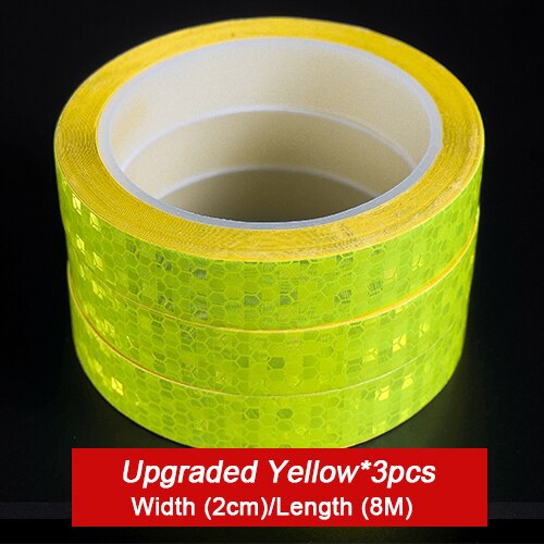 VICTGOAL Bike Stickers Decals Reflective Stickers Strip Bicycle Reflective Tape Sticker Bicycle Wheel Bike Bicycle Accessories: Yellow 2cm 3pcs