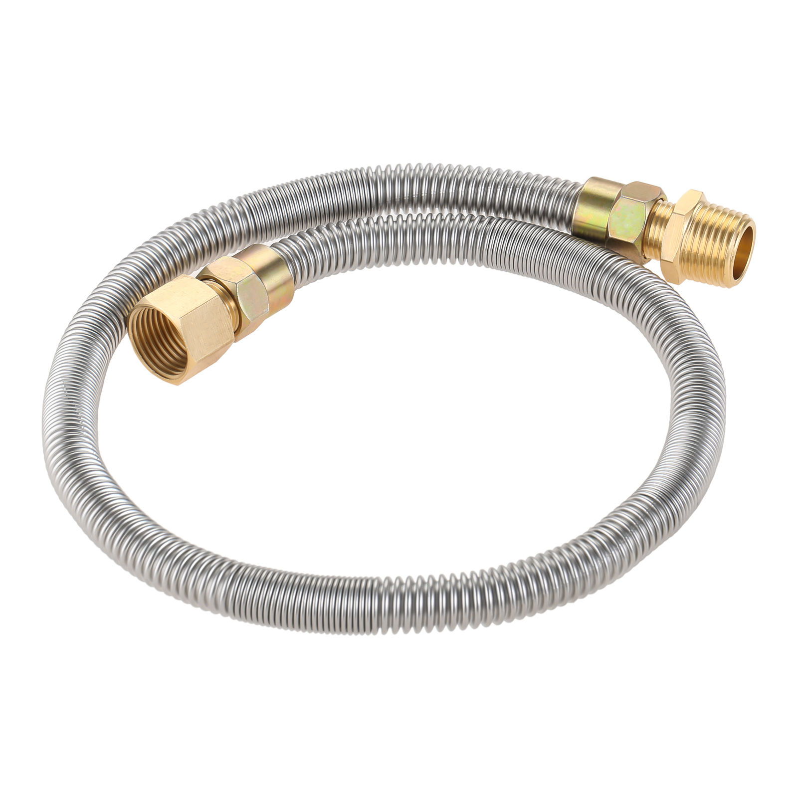 Stainless Steel (24" Long) 1/2" NPT Male x 1/2" NPT Female Propane fire Pit Whistle Free Gas Flex Line for Fire Pit Fireplace