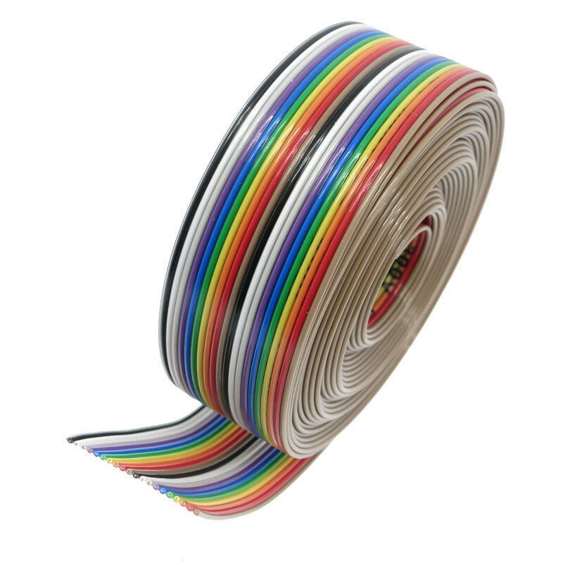 1 Meter 5M 1.27mm 10P 20P 40P DuPont Cable Rainbow Flat Line Support Wire Soldered Connector 20 Way pin For Arduino PCB Diy Kit