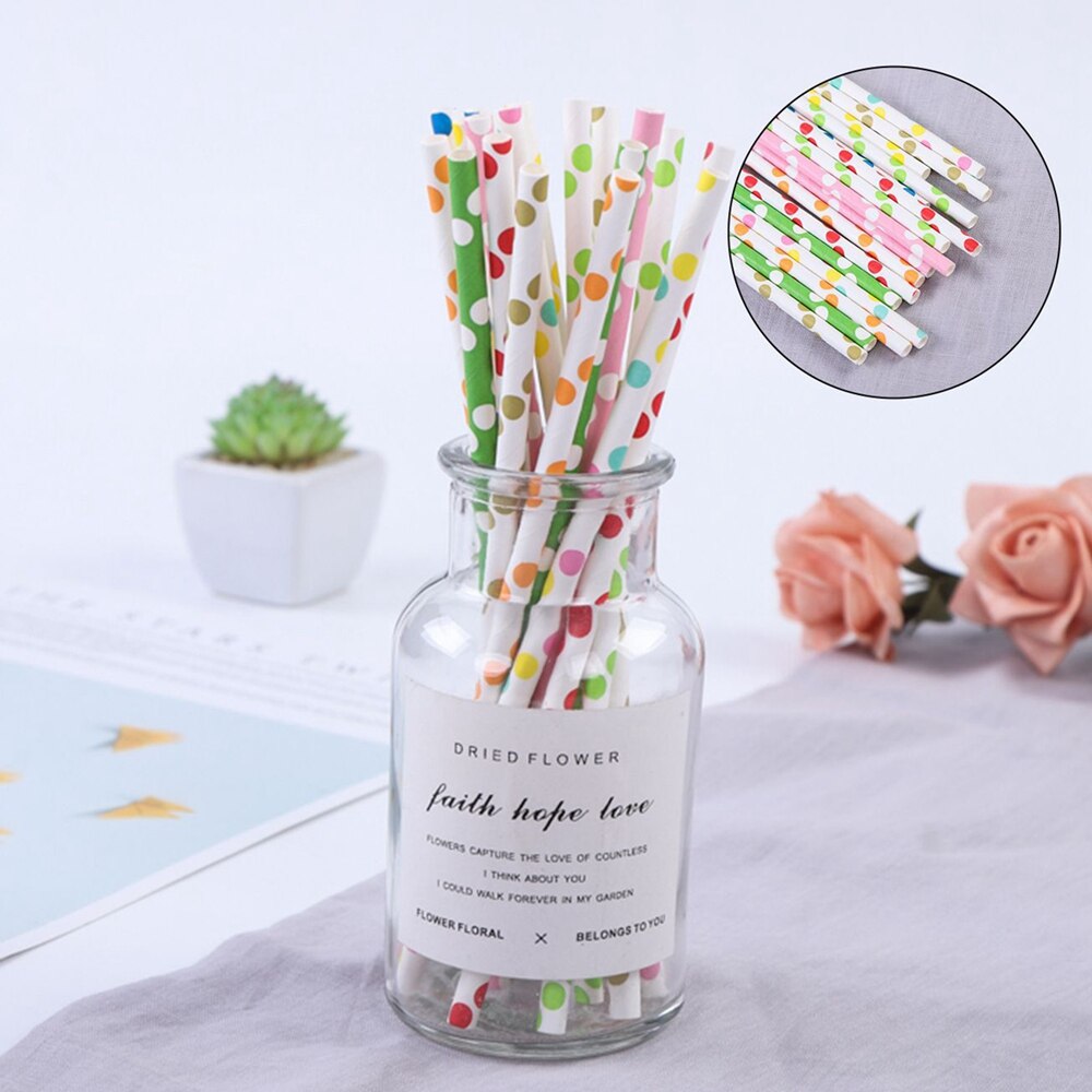 100Pcs Multicolor Wegwerp Papier Rietjes Winkel Sap Sucker Rechte Drankjes Rietjes Bar Drink Accessoires: E