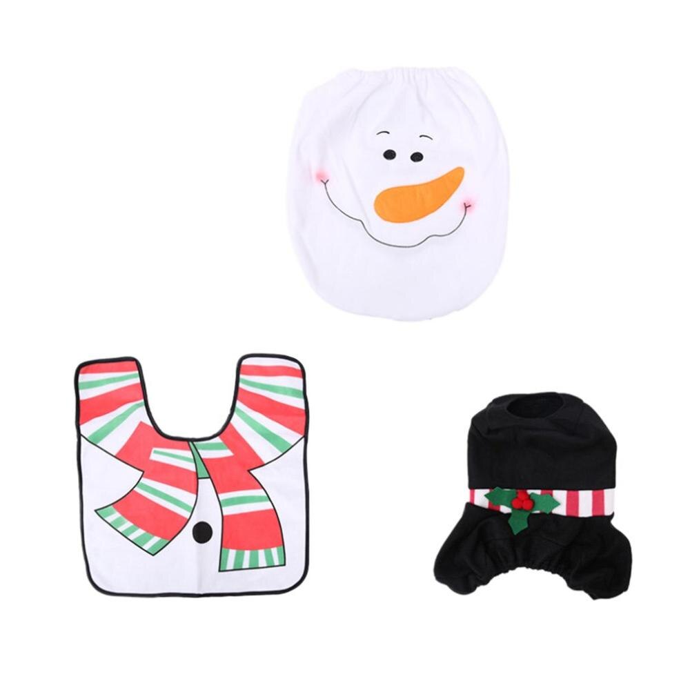 3PCS Christmas Toilet Seat Cover Foot Pad Water Tank Cover WC Bathroom Accessories Year Christmas Decoration For Home: 03