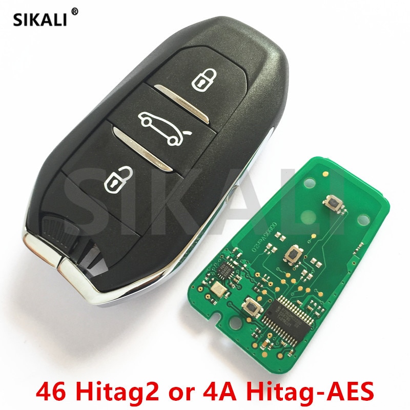 SIKALI Smart Key voor Peugeot 208 308 508 3008 5008 Auto Afstandsbediening 433 mhz/434 mhz met 46 of 4A Chip