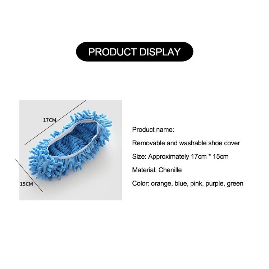 1 paire de serpillères de nettoyage pour pantoufles, nettoyeur de pieds, dépoussiérage du sol, couvre-chaussures paresseux, outils de nettoyage pratiques en microfibre pour la maison