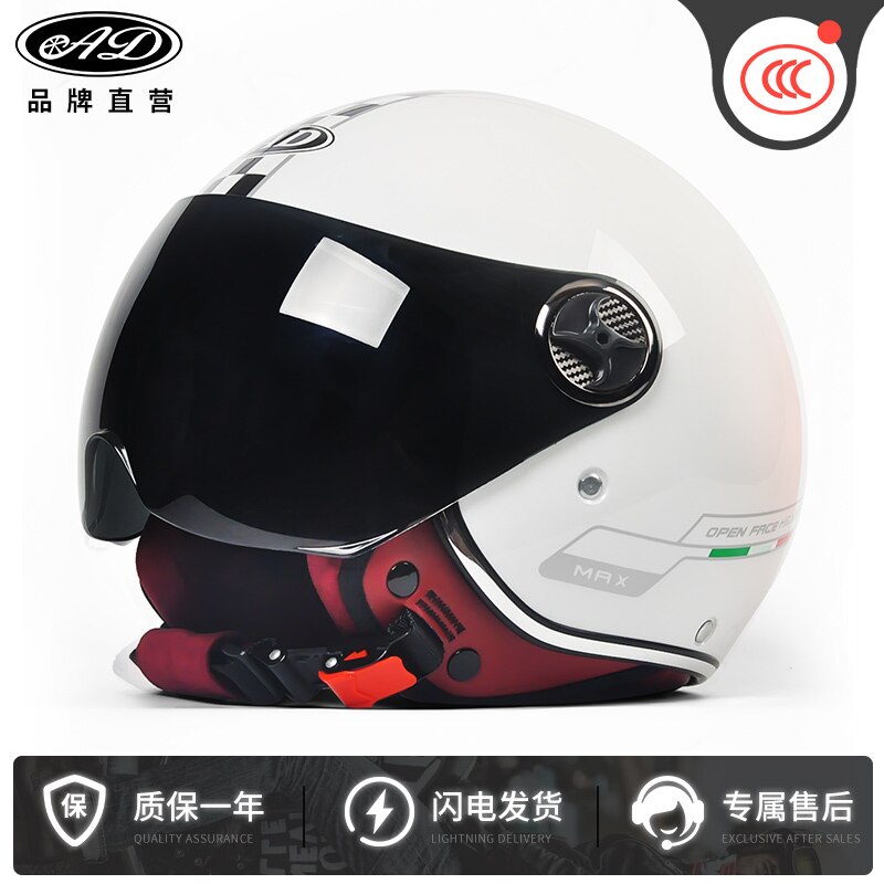 Motorcycle Casco Men Vintage Retro 3/4 Helmets motorbike Bike Bicycle Scooter Helmets Capacete Casque ruby helmet: 08