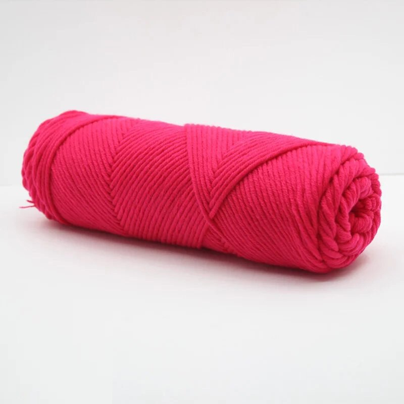 1pc Hand Woven Milk Cotton Eight Strand Wool Diy Scarf Line Wool Ball Stick Needle Thread Cotton Coat Hat Gloves Hand Knitting: rose red