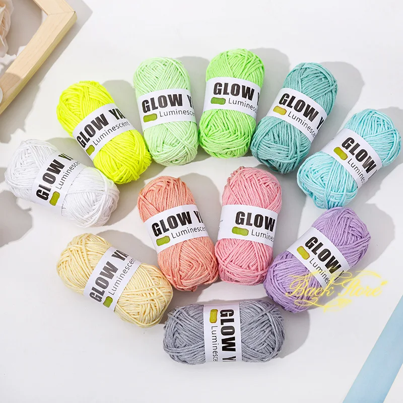 Luminous Thread Fluorescent Thread Emitting Light Hand Woven Crochet Hooks DIY Doll Accessories Handicrafts Spot