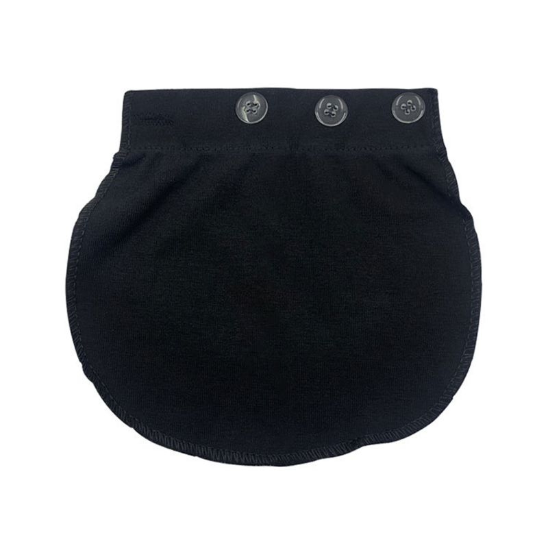 Maternity Pregnancy Waistband Belt Soft Adjustable Elastic Pants Lengthening Waist Extenders Button Mother Loose Pants Belt DXAD: Black
