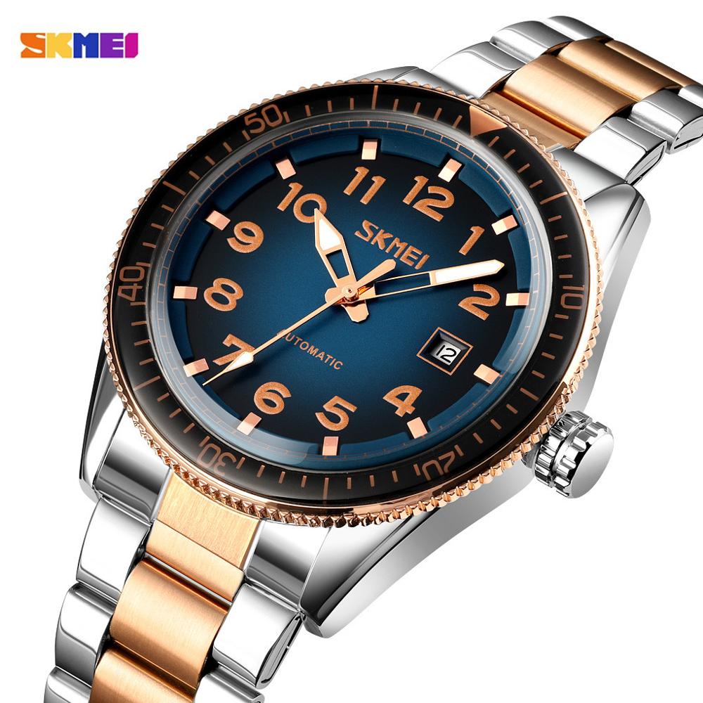 Skmei Top Luxe Mechanische Mannen Horloges 30M Waterdicht Datum Tijd Automatische Mannelijke Polshorloge Klok Relogio Masculino 9232