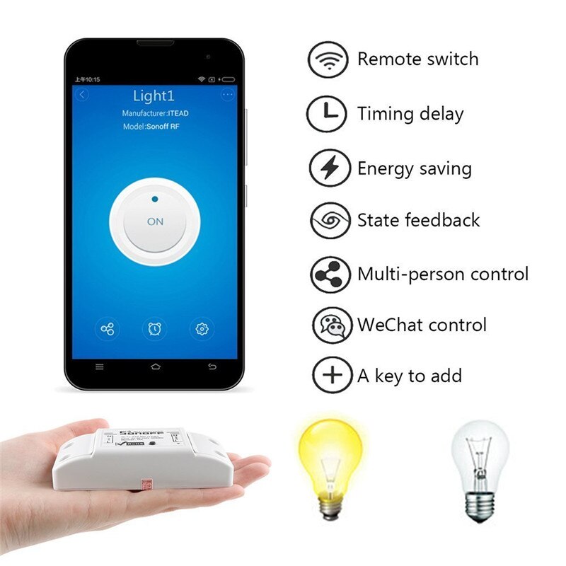 12 stk sonoff basic wifi switch universal til smart home wifi switch automationsmodul timer diy fjernbetjening til iphone ios