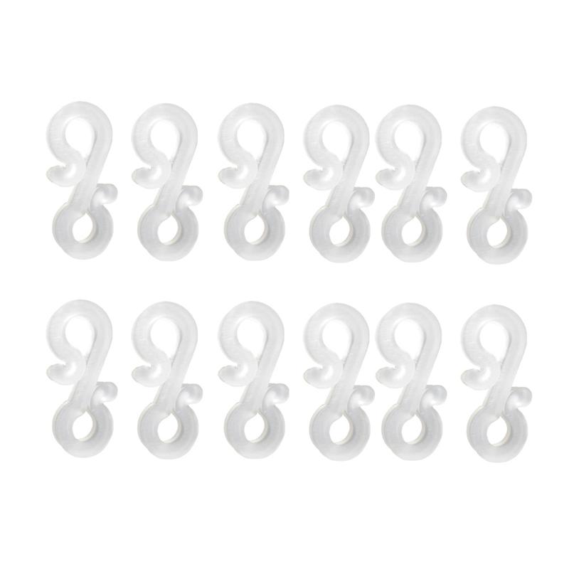 48 Stuks Witte Decoratieve Hange Plastic Outdoor S Kerst Gutter Haken Clips Voor Fairy String Touw: Default Title