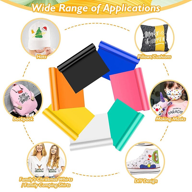 12Inchx25ft Heat Transfer Vinyl,For All Cutter Machine Cricut Silhouette Cameo,Iron On Vinyl For Shirts,Heat Vinyl