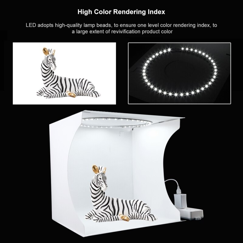 PULUZ 30cm Mini Ring Lightbox Photo Lighting Studio Mini Shooting Photography Tent Box Kit Desktop Shoot Box 6 Colors Backdrops