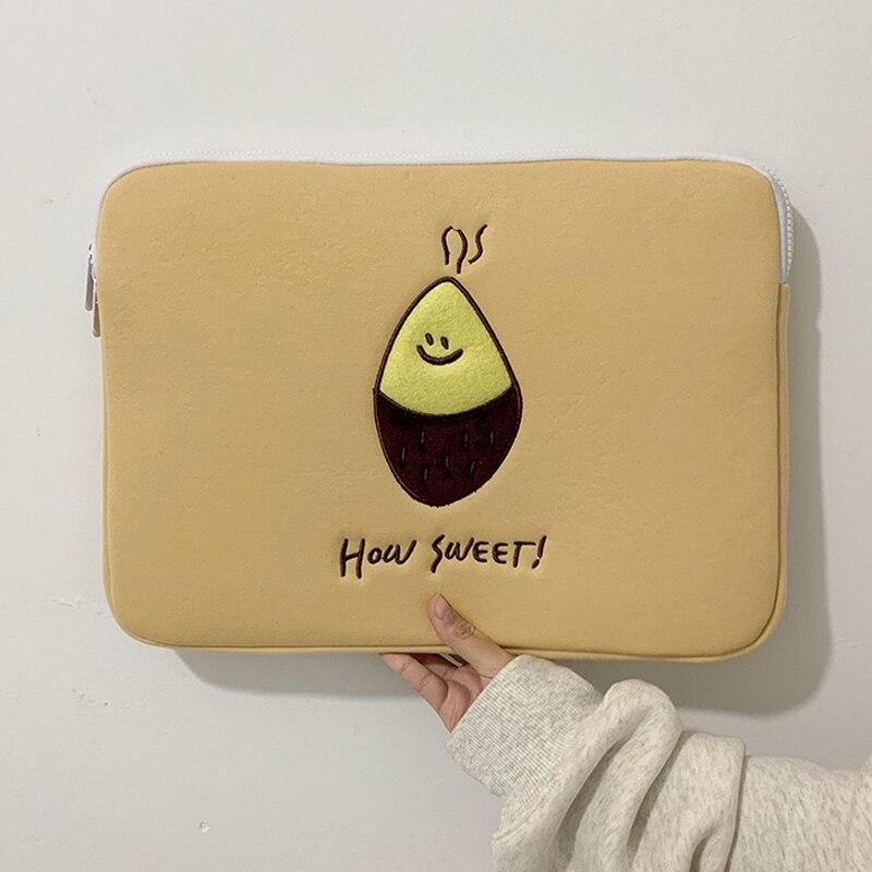 Korea Girls Soft Mini Laptop Bag 15 13 11 10.5 9.7inch Travel Business Mac Case Korea Sweet Potato Women Cute Ipad Case: 15inch