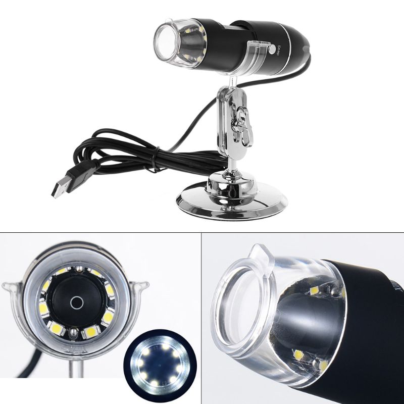 1000X USB Digital Microscope Camera Endoscope 8LED Magnifier with Metal Stand For Windows