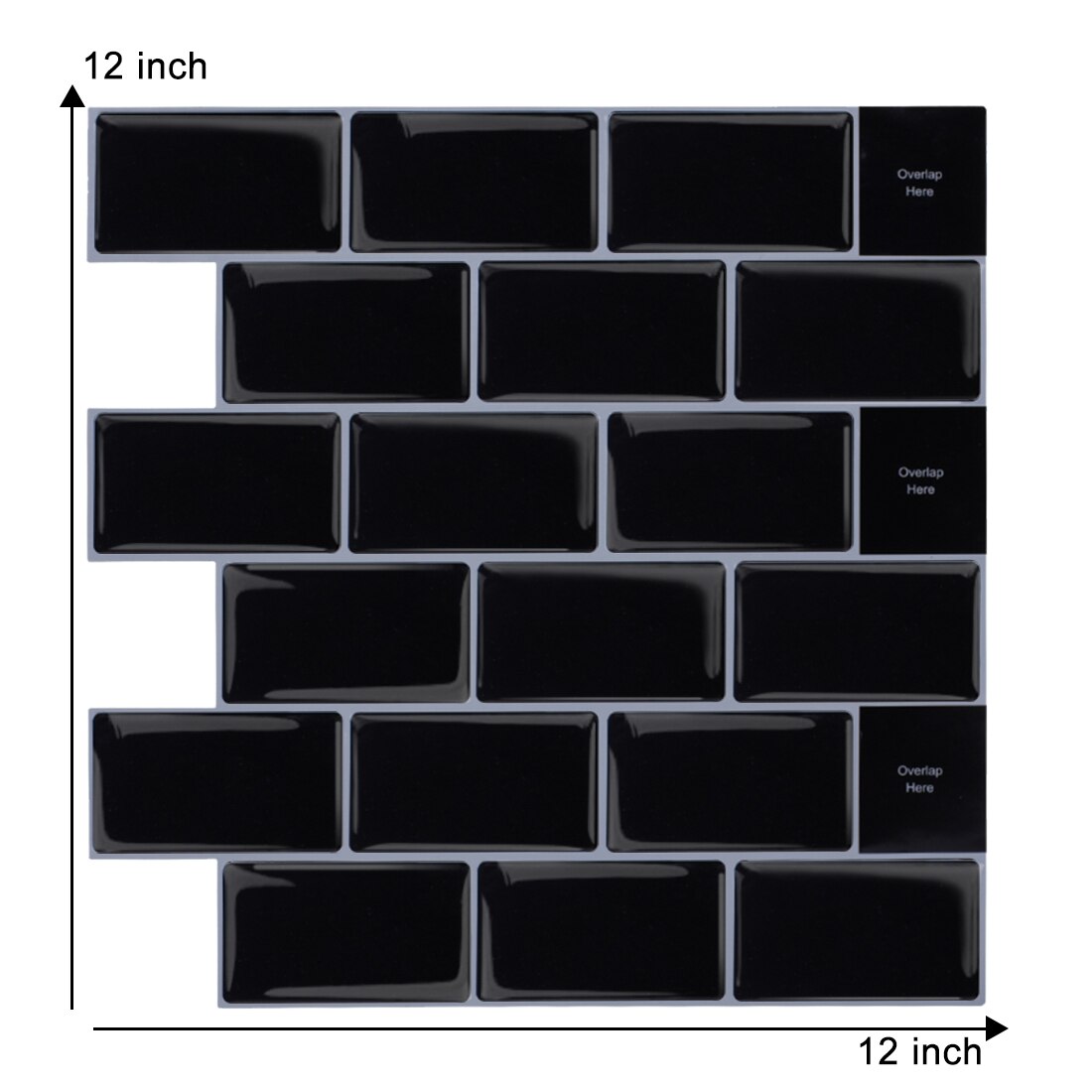 Vividtiles 12*12 Inch Self Adhesive 3D Peel and Stick Subway Wall Tiles for Kitchen &amp; Bathroom Backsplash - 10 Sheet: BW58