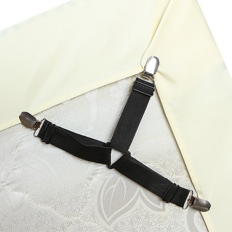 BedSheet 4Pcs/set Elastic Bed Sheet Strong Clip Grippers Bed Sheet Adjustable Bed Sheet Clip Bed sheet Belt Fastener Mattress